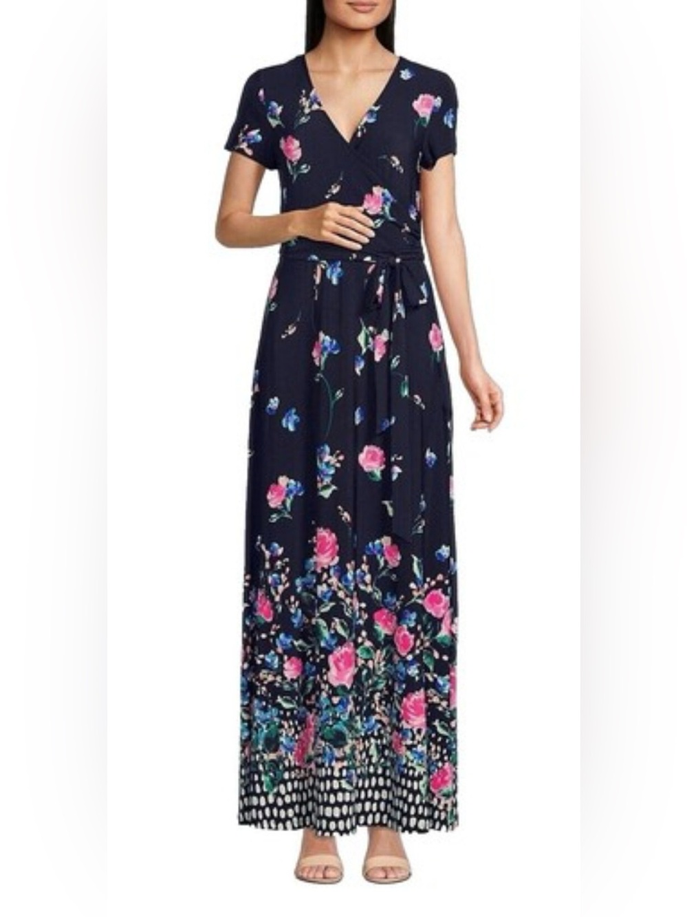 Eliza J Navy Floral Maxi Dress
